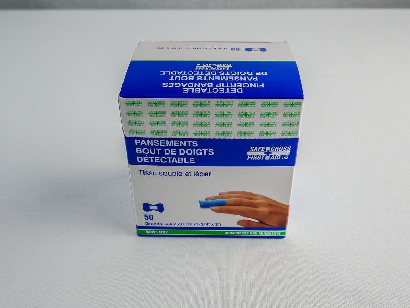 Santinel - Boîte de Pansements adhésifs en tissu bleu pour doigt