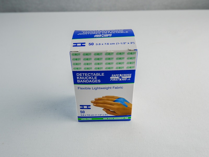 Santinel - Boîte de Pansements adhésifs en tissu bleu pour jointure - vue de face