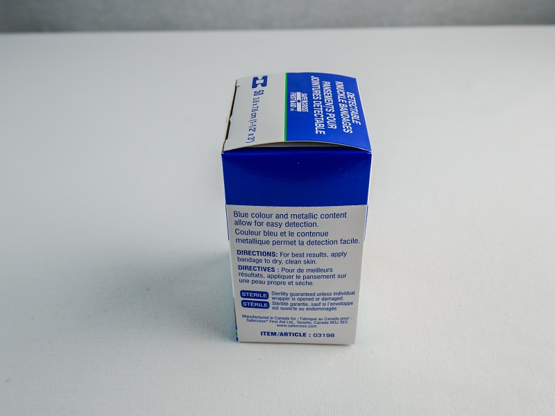 Santinel - Boîte de Pansements adhésifs en tissu bleu pour jointure - vue de côté